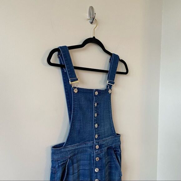 7 For All Mankind-Janette Tapered Medium Wash Overalls (Size:27) - Picture 7 of 16